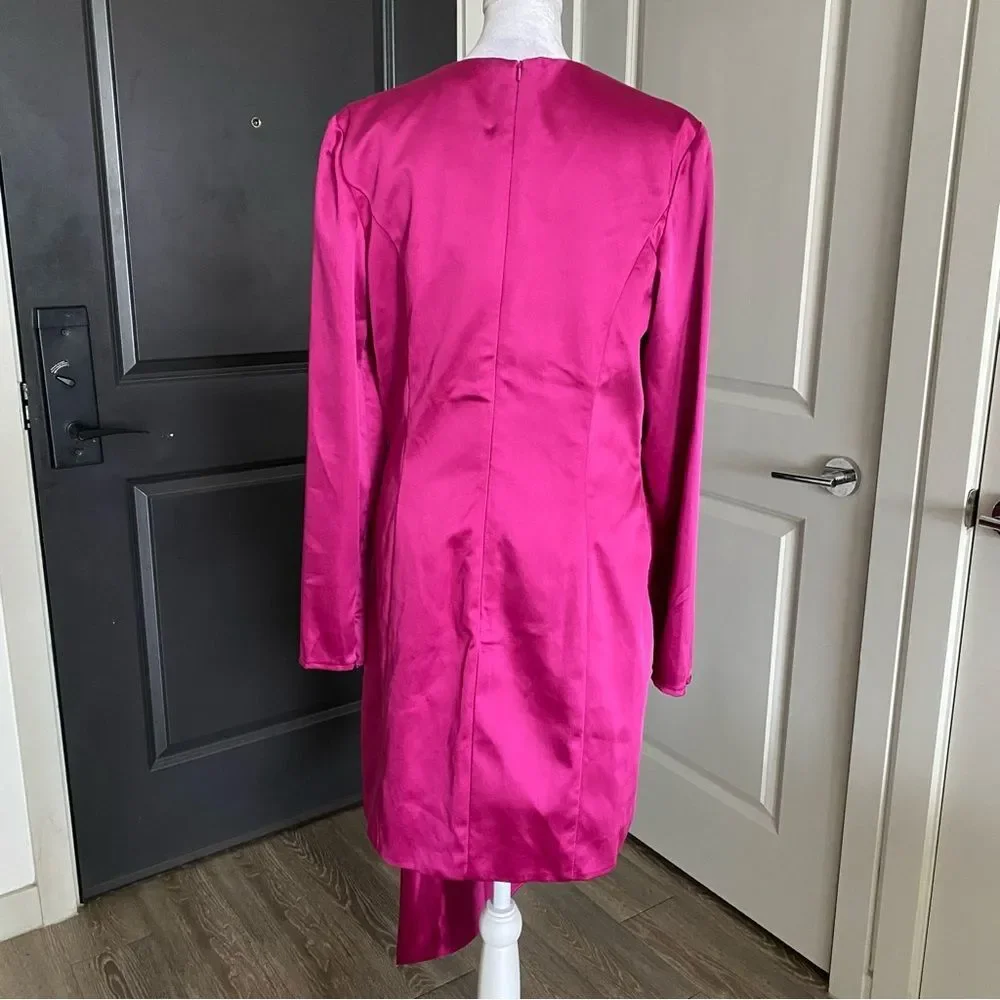 Mac Duggal Fuchsia Long Sleeve Dress - Picture 4 of 8